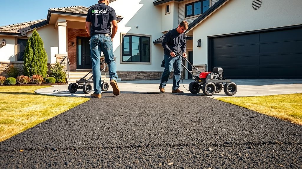 a concrete paved driveway in front of a home